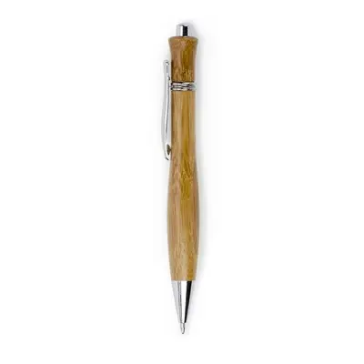 Długopis drewniany z metalowymi elementami przekręcany