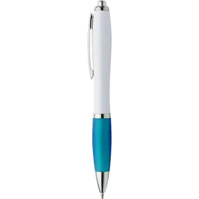 Długopis z niebieskim gumowym uchwytem