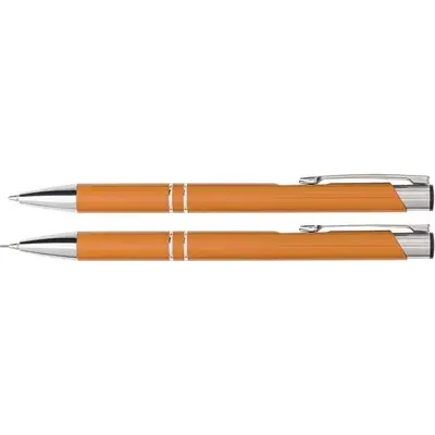 Zestaw piśmienny -  długopis i ołówek mechaniczny - pomarańczowy