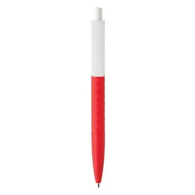 Długopis X3 z przyjemnym w dotyku wykończeniem - czerwony