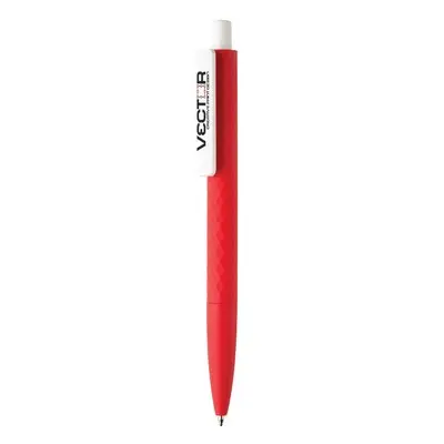 Długopis X3 z przyjemnym w dotyku wykończeniem - czerwony