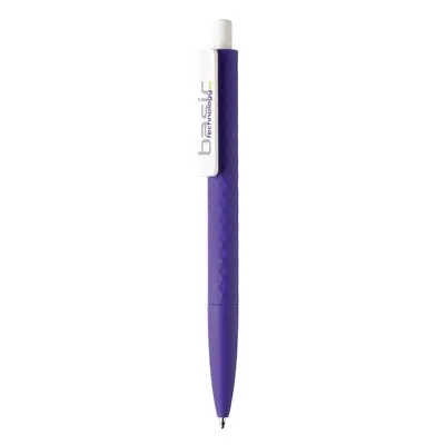 Długopis X3 z przyjemnym w dotyku wykończeniem - fioletowy