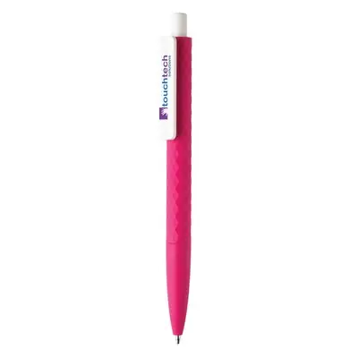Długopis X3 z przyjemnym w dotyku wykończeniem - różowy