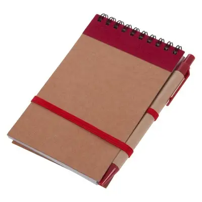 Notatnik ok. A6 z długopisem - kolor czerwony