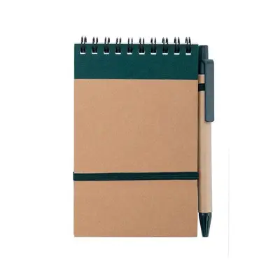 Zielony notatnik z długopisem