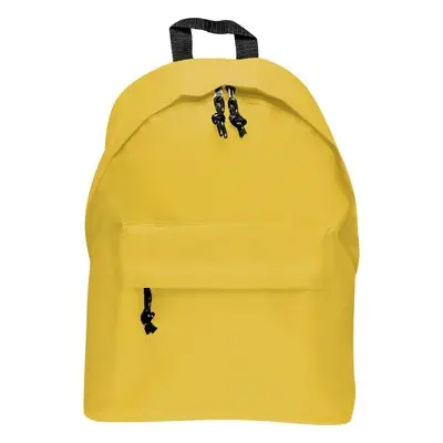 Plecak z dwoma kieszeniami na zamek - żółty