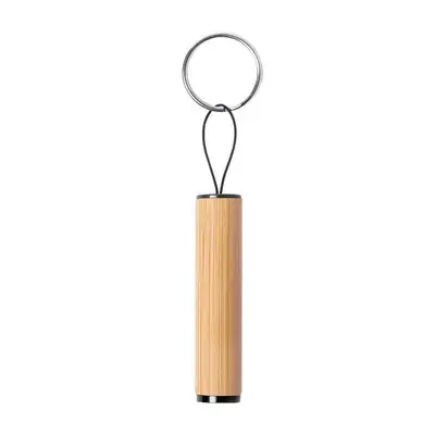 Bambusowy brelok do kluczy, lampka 1 LED - kolor drewno