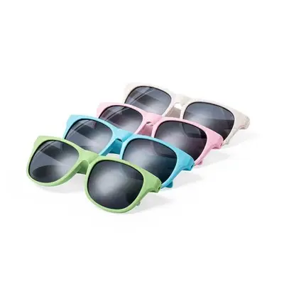 Okulary przeciwsłoneczne ze słomy pszenicznej - kolor różowy