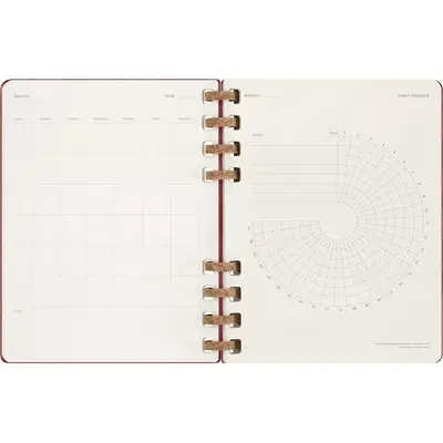 Spiralny kalendarz MOLESKINE Undated Life - kolor czerwony