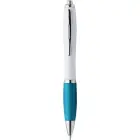 Długopis z niebieskim gumowym uchwytem