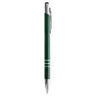 Zielony długopis z czarną gumową końcówką