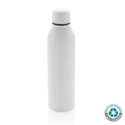 Próżniowa butelka sportowa 500 ml, stal nierdzewna z recyklingu kolor biały