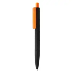 Czarny długopis X3 z pomarańczowym klipem