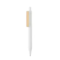 Długopis z bambusowym klipem, RABS kolor biały