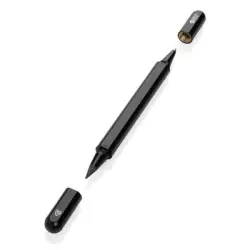 Długopis 2 w 1 Swiss Peak Storm aluminium z recyklingu kolor czarny