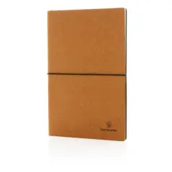 Ekologiczny notatnik A5, skórzana okładka - kolor brązowy