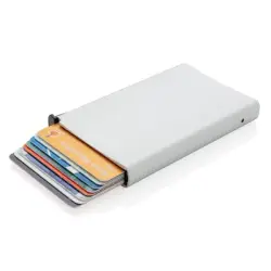 Etui na karty kredytowe, ochrona RFID - kolor srebrny
