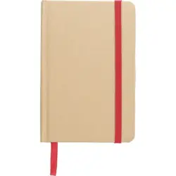 Notatnik A6 z papieru kraftowego z recyklingu, twarda okładka - kolor czerwony