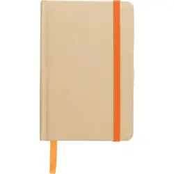 Notatnik A6 z papieru kraftowego z recyklingu, twarda okładka - kolor pomarańczowy