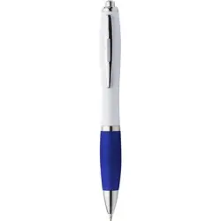 Długopis z kolorowym gumowym uchwytem - niebieski