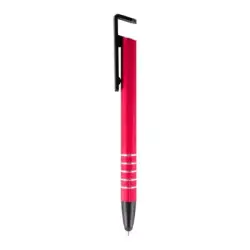 Długopis i touch pen z podpórką na telefon - czerwony