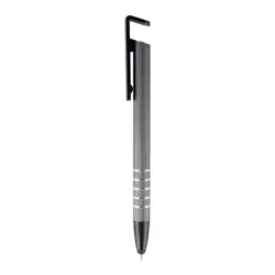 Długopis i touch pen z podpórką na telefon - szary
