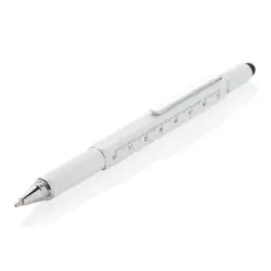 Długopis wielofunkcyjny poziomica śrubokręt touch pen kolor biały