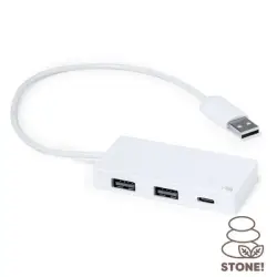 Hub USB i USB typu C z ekstraktu kamienia kolor biały