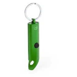 Brelok do kluczy z aluminium z recyklingu otwieracz do butelek lampka LED kolor zielony