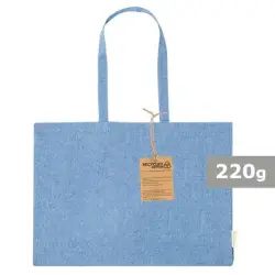 Torba z bawełny z recyklingu na zakupy kolor niebieski