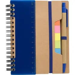 Zestaw do notatek, notatnik, długopis, linijka, karteczki samoprzylepne - kolor niebieski
