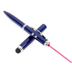 Wskaźnik laserowy, lampka LED, długopis, touch pen kolor granatowy