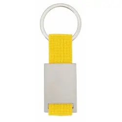 Brelok do kluczy z metalową plakietką - kolor żółty