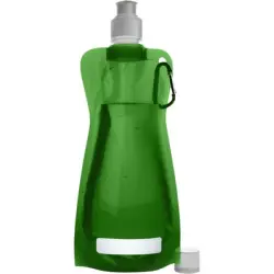 Składana butelka 420 ml z karabińczykiem - kolor zielony