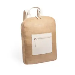 Plecak z laminowanej juty z bawełnianymi elementami - neutralny
