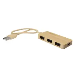 Bambusowy hub USB i USB typu C B'RIGHT - Kenzie kolor drewno