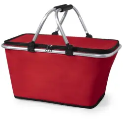 Koszyk poliestrowy, składany, torba termoizolacyjna - kolor czerwony