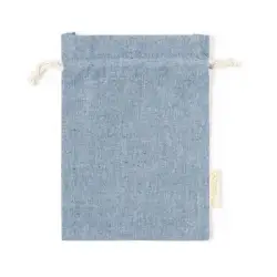 Mały worek z bawełny z recyklingu kolor niebieski
