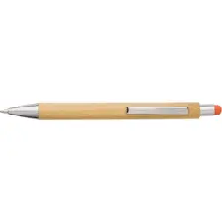 Bambusowy długopis, touch pen kolor pomarańczowy