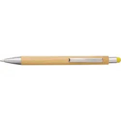 Bambusowy długopis, touch pen kolor żółty