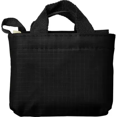 Składana czarna torba na zakupy z pokrowcem