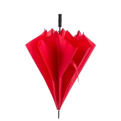 Duży wiatroodporny parasol automatyczny - kolor czerwony