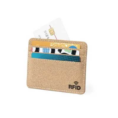 Korkowe etui na karty kredytowe, ochrona RFID kolor neutralny