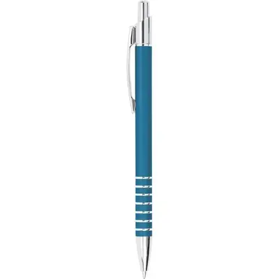 Długopis ze srebrnym wzorem na uchwycie - niebieski