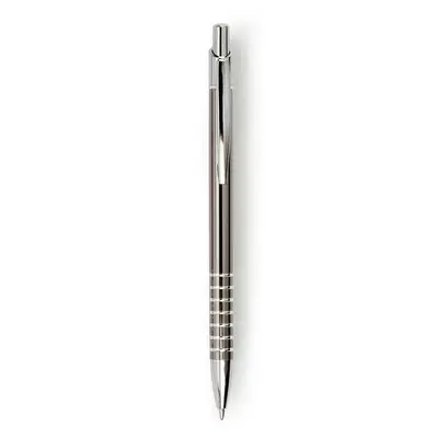 Długopis ze srebrnym wzorem na uchwycie - szary