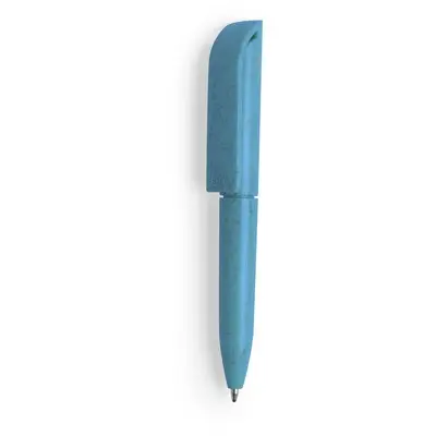 Mini długopis z włókien słomy pszenicznej - kolor niebieski