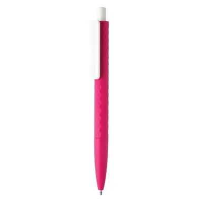 Długopis X3 z przyjemnym w dotyku wykończeniem - różowy