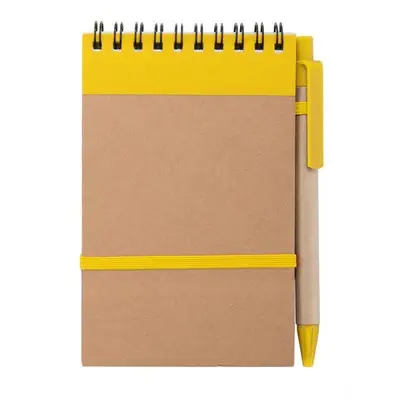 Żółty notatnik z długopisem