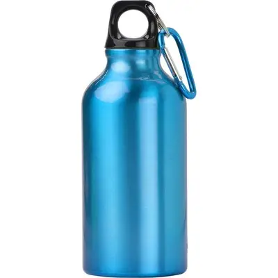 Butelka sportowa 400 ml z karabińczykiem - kolor błękitny