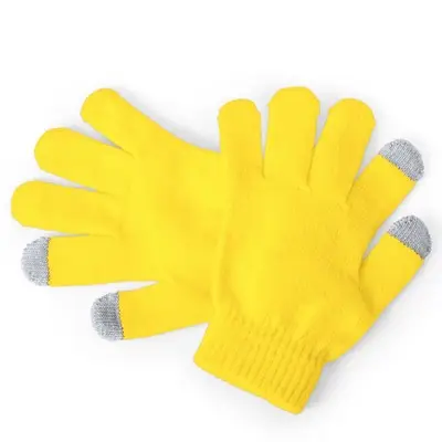 Rękawiczki z gumowanymi końcówkami - żółte